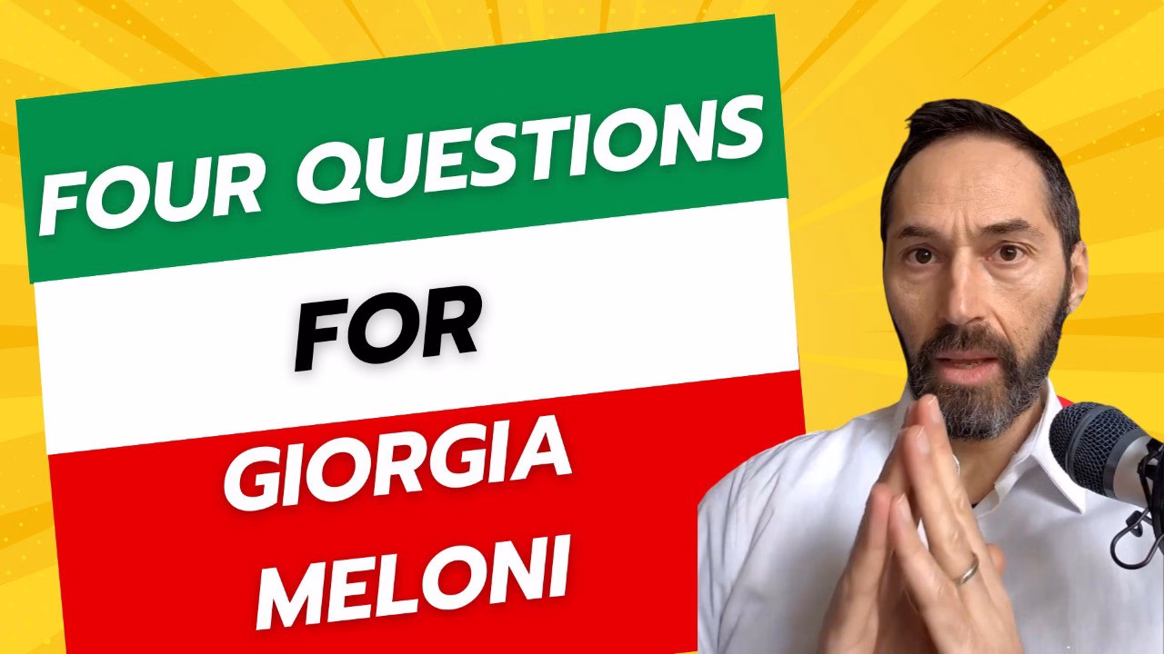 video 4 questions for Meloni