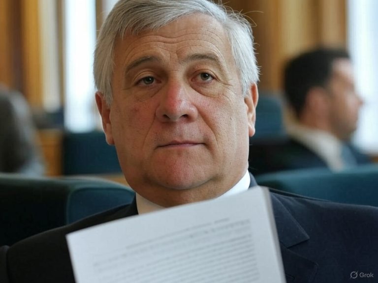 antonio tajani con la gazzetta ufficiale